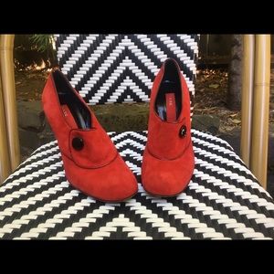 Marc Jacobs red suede high heel booties